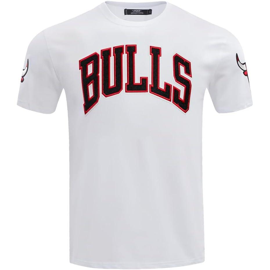 imagePro Standard Mens NBA Classic Chenille Cotton Short Sleeve TeeWhite