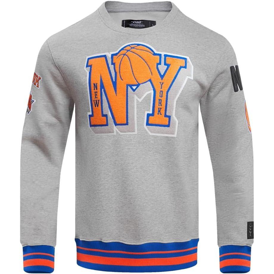 imagePro Standard Mens NBA Reverse French Terry Pull Over HoodieHeather GreyRoyalOrange