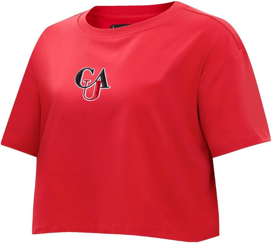 imagePro Standard NCAA Womens Womens College Wingspan Cotton Short Sleeve Boxy TeeRed