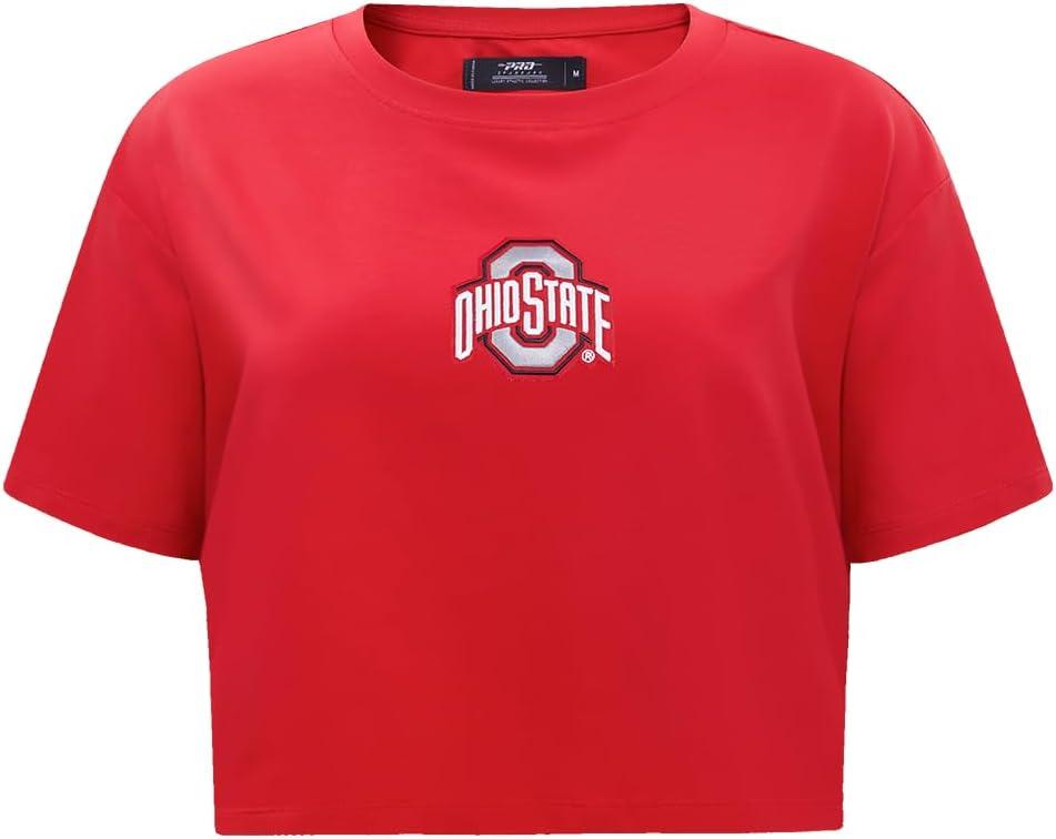 imagePro Standard NCAA Womens Womens College Wingspan Cotton Short Sleeve Boxy TeeRed