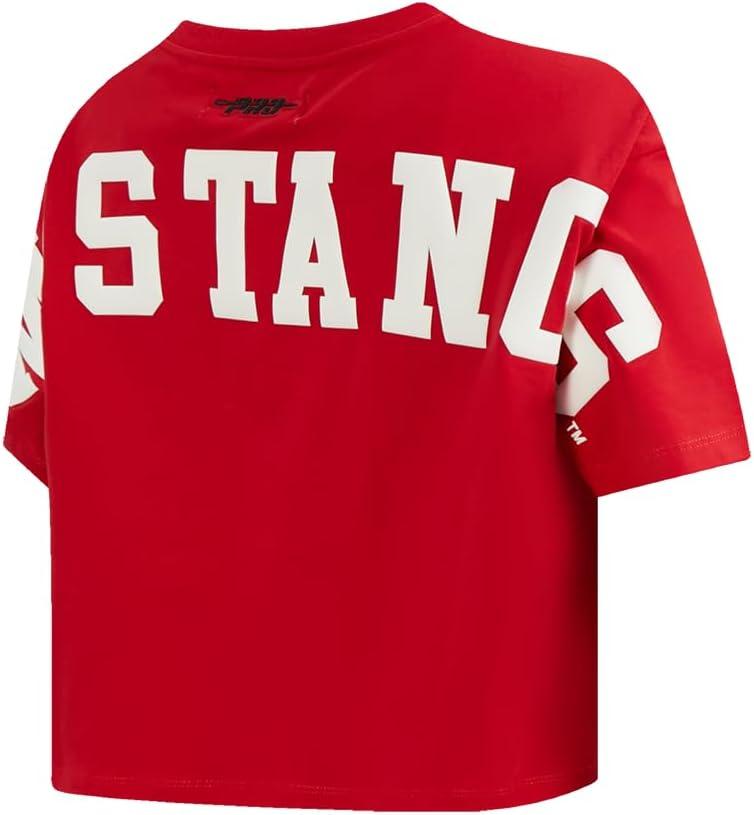 imagePro Standard NCAA Womens Womens College Wingspan Cotton Short Sleeve Boxy TeeRed
