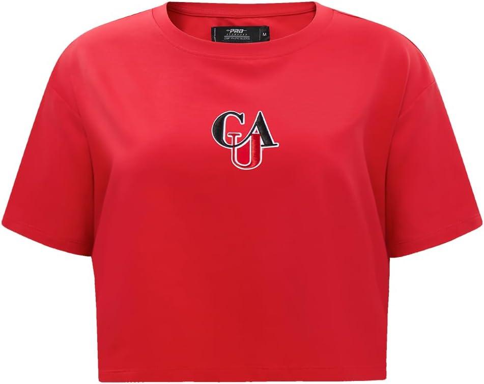 imagePro Standard NCAA Womens Womens College Wingspan Cotton Short Sleeve Boxy TeeRed
