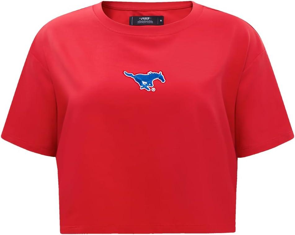 imagePro Standard NCAA Womens Womens College Wingspan Cotton Short Sleeve Boxy TeeRed