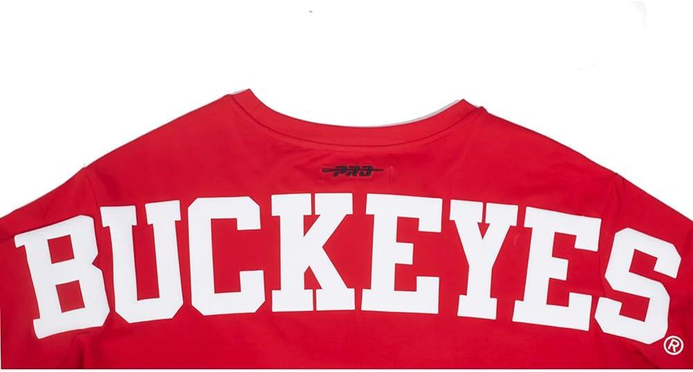 imagePro Standard NCAA Womens Womens College Wingspan Cotton Short Sleeve Boxy TeeRed