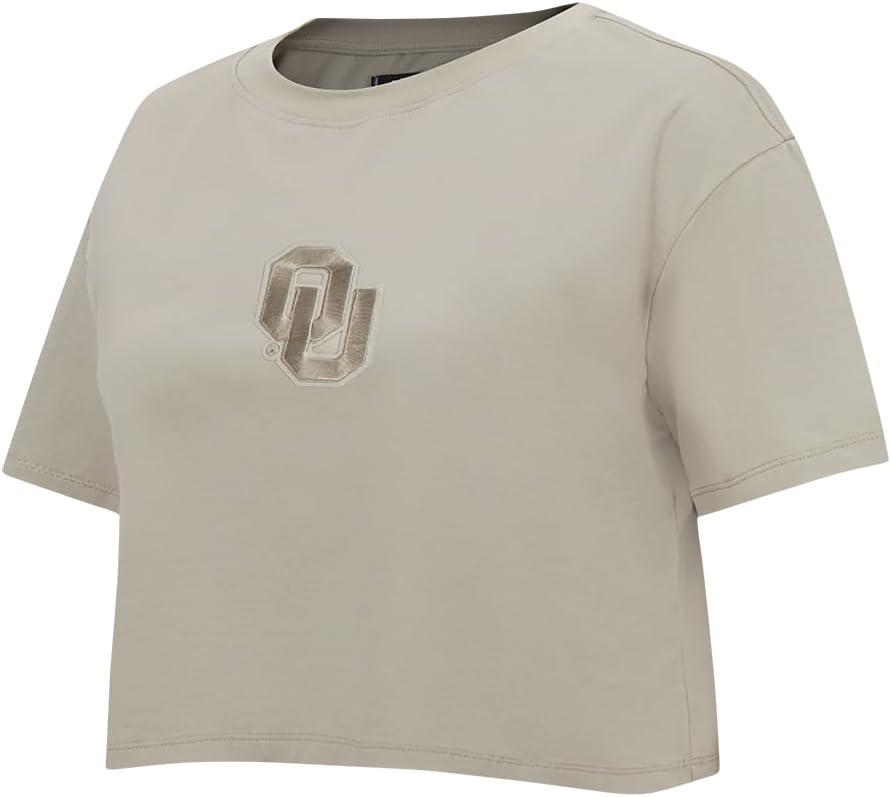 imagePro Standard NCAA Womens Womens College Wingspan Cotton Short Sleeve Boxy TeeTaupe