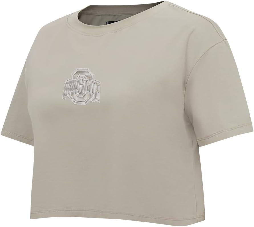 imagePro Standard NCAA Womens Womens College Wingspan Cotton Short Sleeve Boxy TeeTaupe