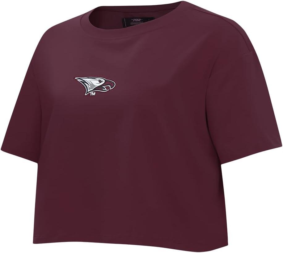 imagePro Standard NCAA Womens Womens College Wingspan Cotton Short Sleeve Boxy TeeWine