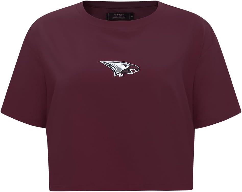 imagePro Standard NCAA Womens Womens College Wingspan Cotton Short Sleeve Boxy TeeWine