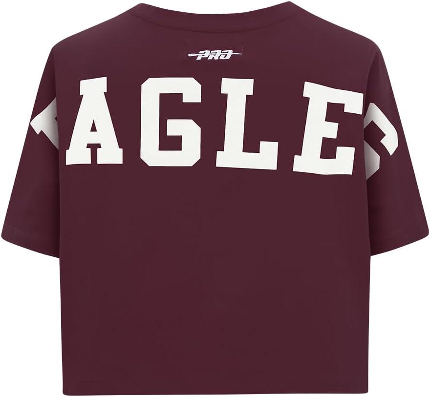 imagePro Standard NCAA Womens Womens College Wingspan Cotton Short Sleeve Boxy TeeWine