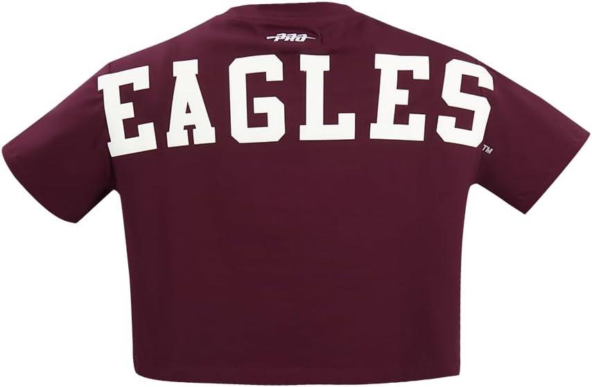 imagePro Standard NCAA Womens Womens College Wingspan Cotton Short Sleeve Boxy TeeWine