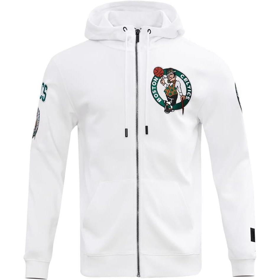 imagePro Standard Mens NBA Boston Celtics Classic Chenille Full Zip Hoodie White Xl