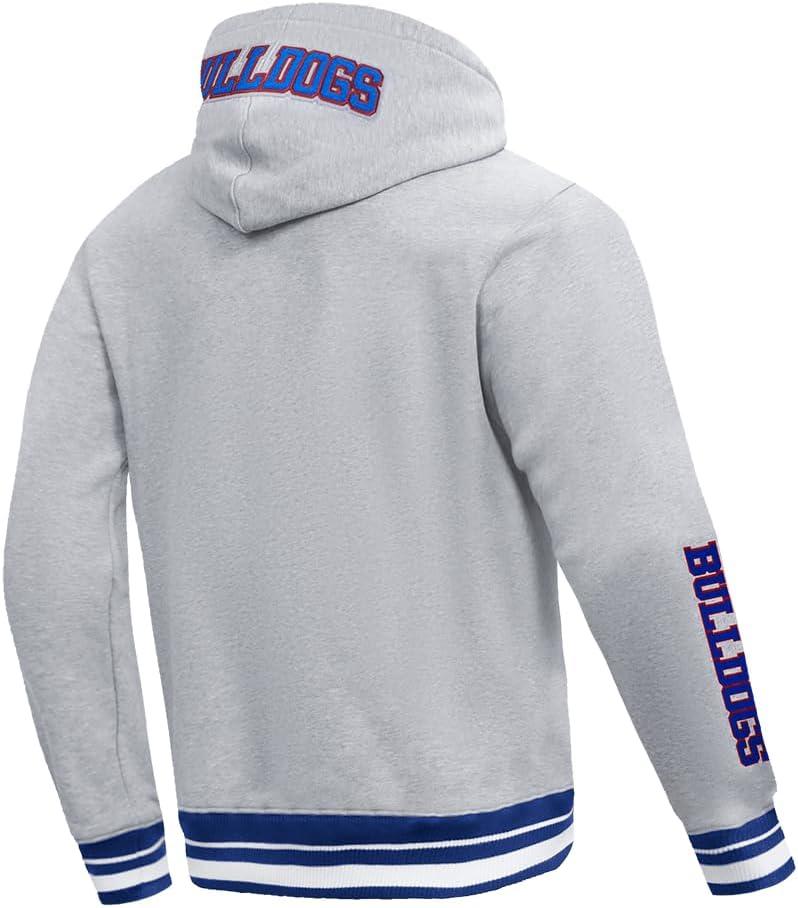 imagePro Standard NCAA mens Mens College Classic Chenille Brushed Back French Terry Pull Over HoodieHeather GreyDodger Blue