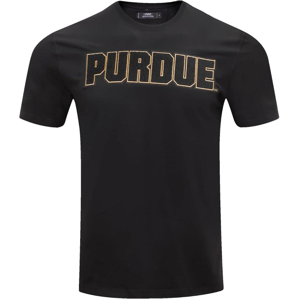 imagePro Standard Mens Purdue University Classic Chenille Short Sleeve Tee Black 3XL