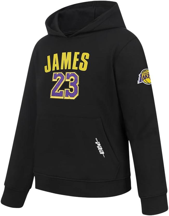 imagePro Standard Big Boys NBA Los Angeles Lakers Lebron James 23 Classic Player Pull Over Hoodie Black M