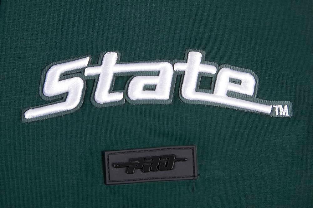 imagePro Standard Mens Michigan State University Classic Chenille Short Sleeve Tee Forest Green L