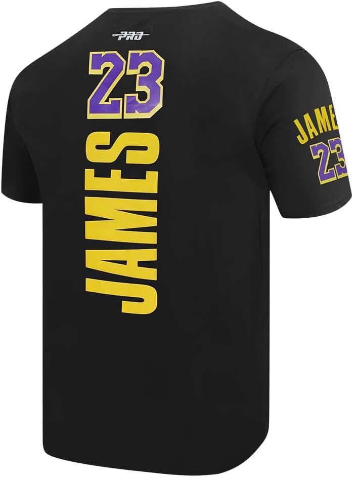 imagePro Standard Mens NBA Los Angeles Lakers Lebron James 23 Classic Player Short Sleeve Tee Black L