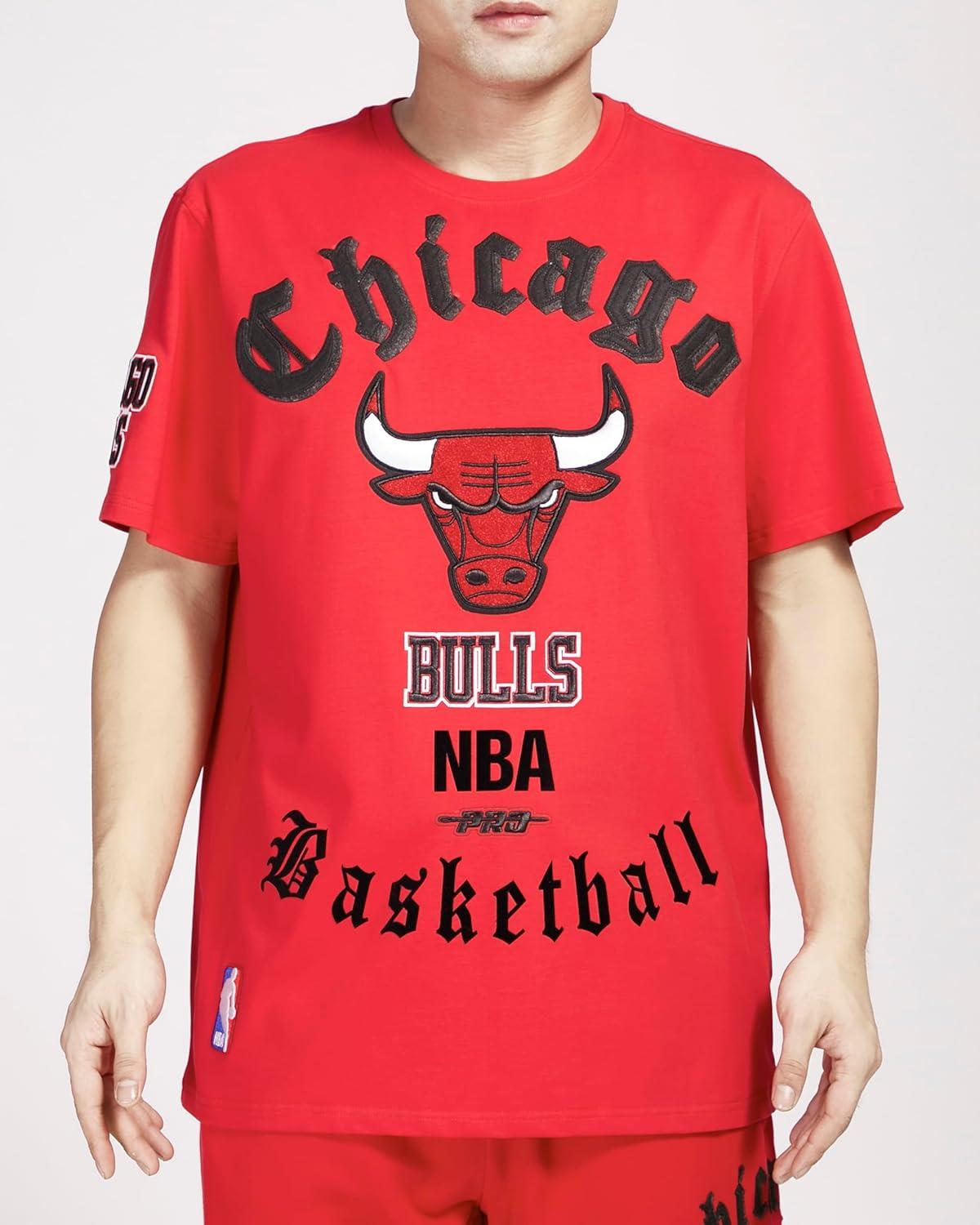 imagePro Standard Mens NBA Old English Cotton Short Sleeve TeeRed
