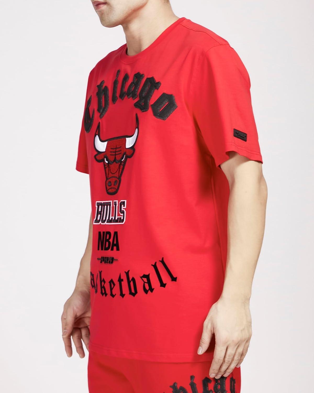 imagePro Standard Mens NBA Old English Cotton Short Sleeve TeeRed