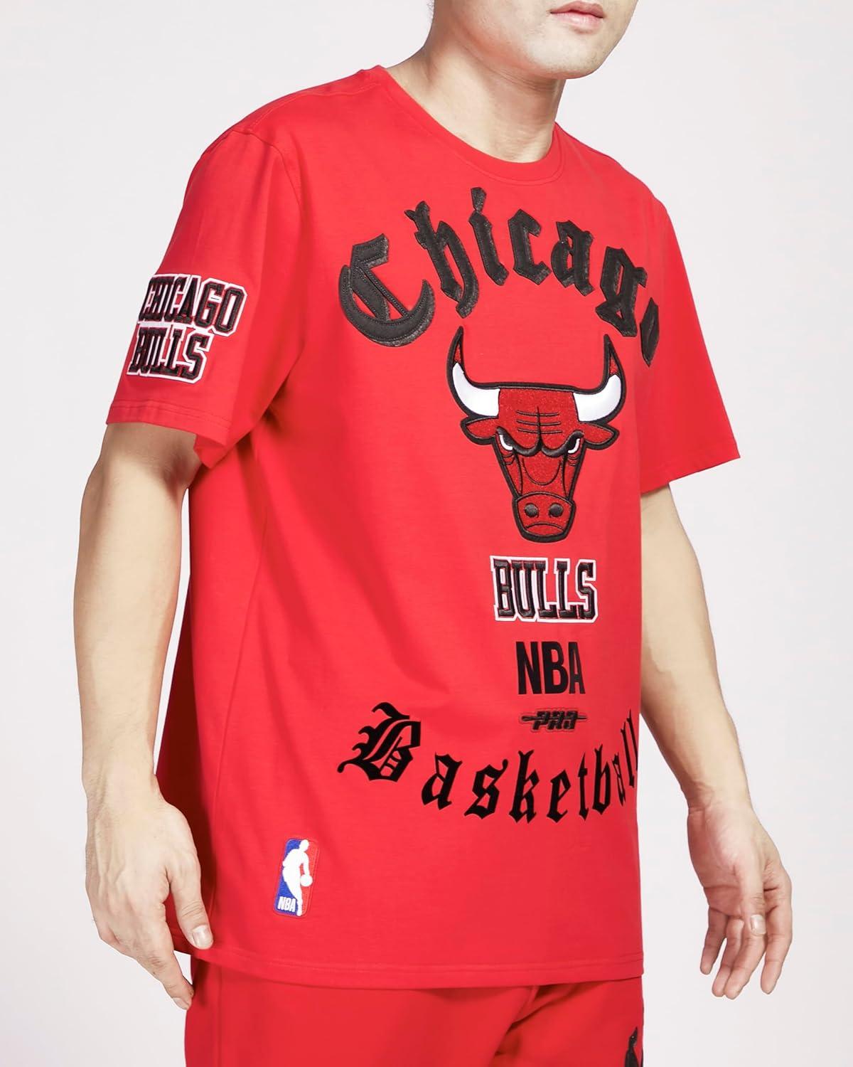 imagePro Standard Mens NBA Old English Cotton Short Sleeve TeeRed