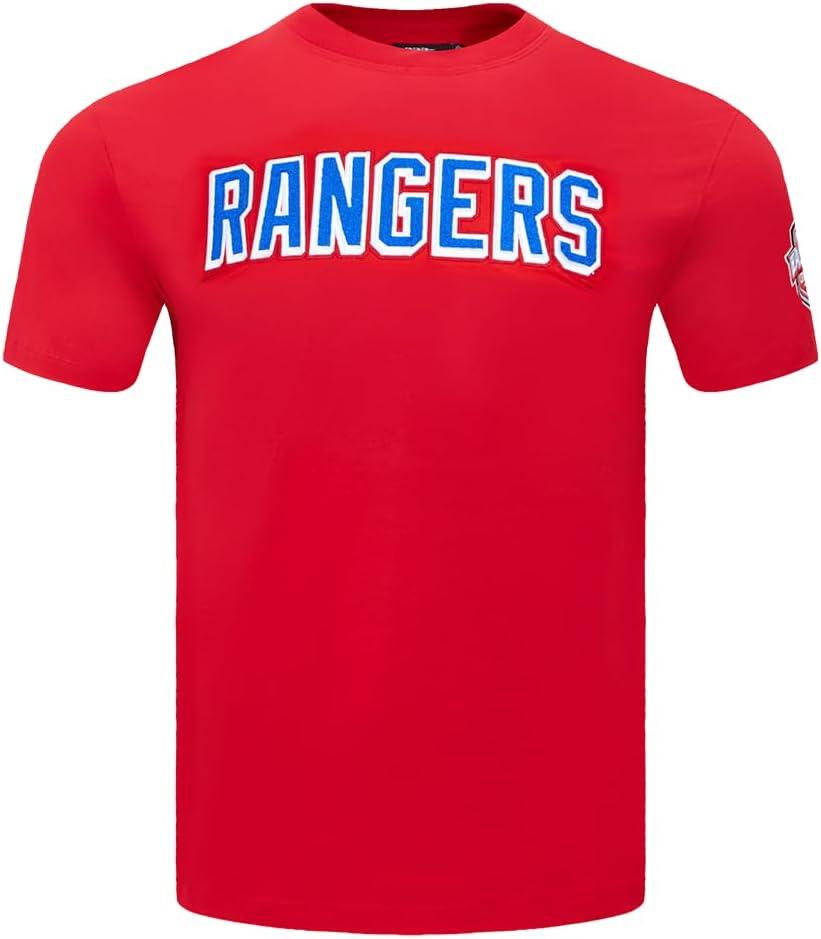 imagePro Standard NHL Mens Mens NHL Classic Chenille Cotton Short Sleeve TeeRed
