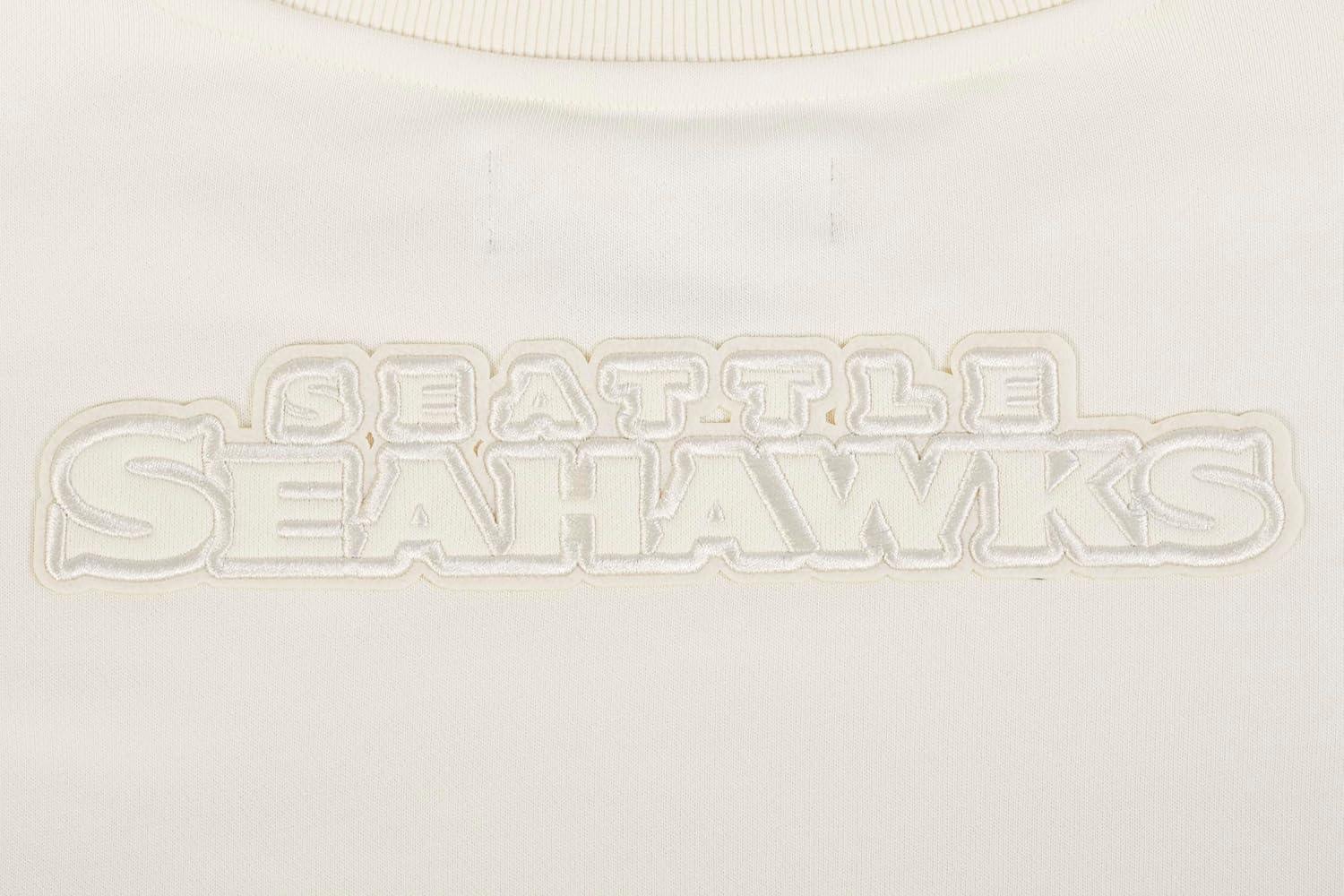 imagePro Standard Womens NFL Seattle Seahawks Neutral Crewneck Sweatshirt Eggshell M