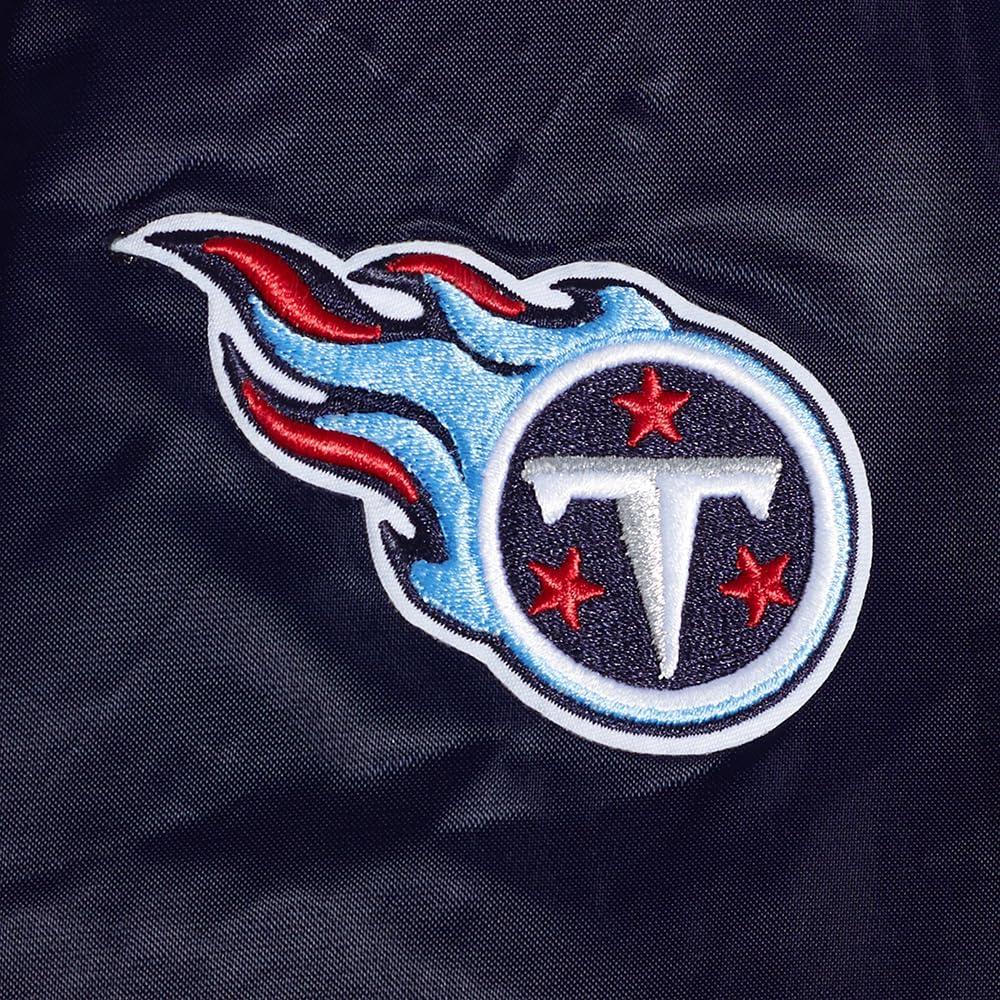 imagePro Standard Womens NFL Tennessee Titans Script Tail Satin Jacket Midnight Navy L