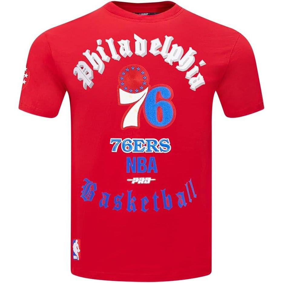 imagePro Standard Mens NBA Old English Cotton Short Sleeve TeeRed