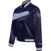 Pro Standard Womens NFL Tennessee Titans Script Tail Satin Jacket Midnight Navy L