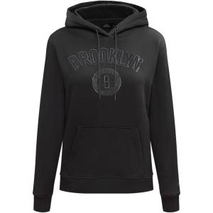 Pro Standard NBA womens Womens Nba Classic Triple Black Brushed Back French Terry Pull Over Hoodie(Triple Black)