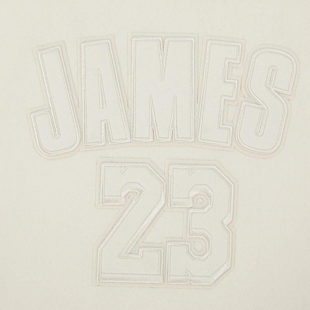 imagePro Standard Big Boys NBA Los Angeles Lakers Lebron James 23 Neutrals Player Pull Over Hoodie Eggshell S