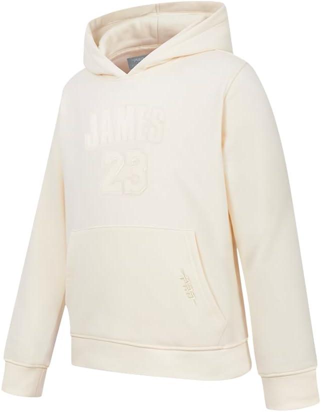 imagePro Standard Big Boys NBA Los Angeles Lakers Lebron James 23 Neutrals Player Pull Over Hoodie Eggshell S