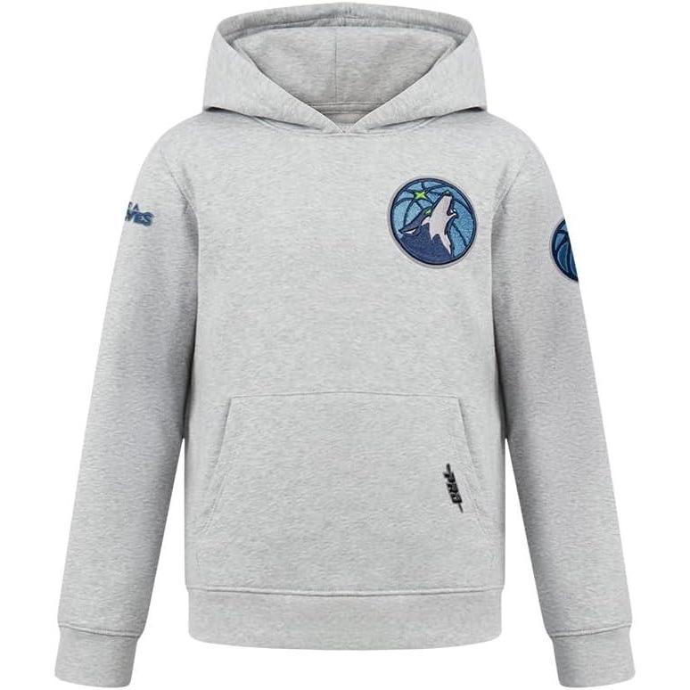 imagePro Standard Big Boys NBA Classic Chenille Fleece Pull Over HoodieHeather Grey