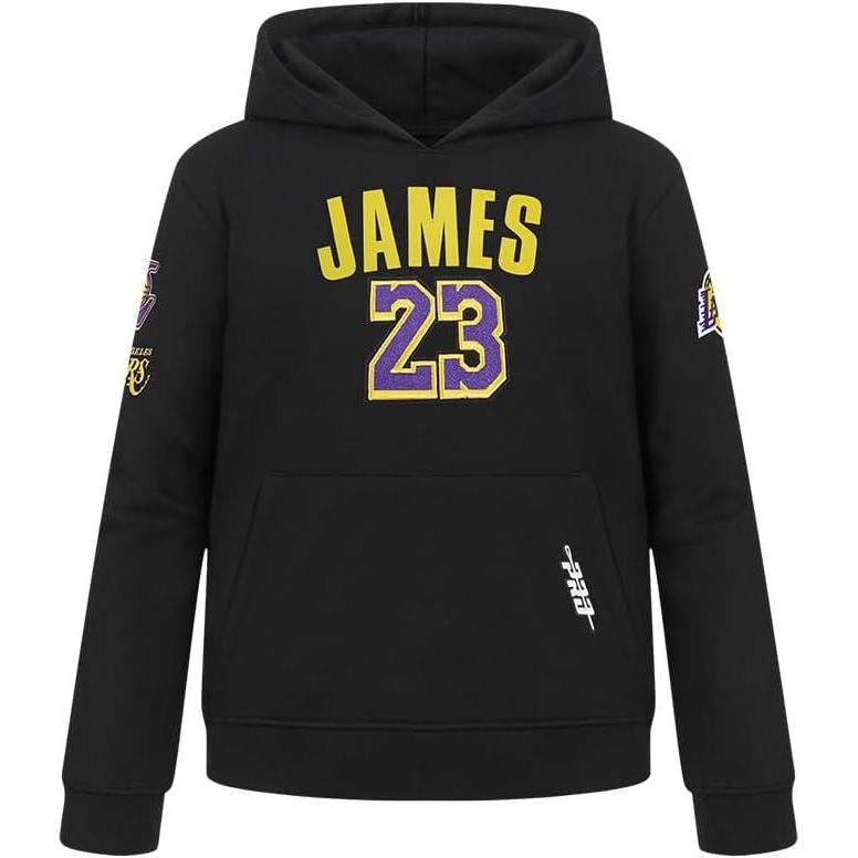 imagePro Standard Big Boys NBA Los Angeles Lakers Lebron James 23 Classic Player Pull Over Hoodie Black L