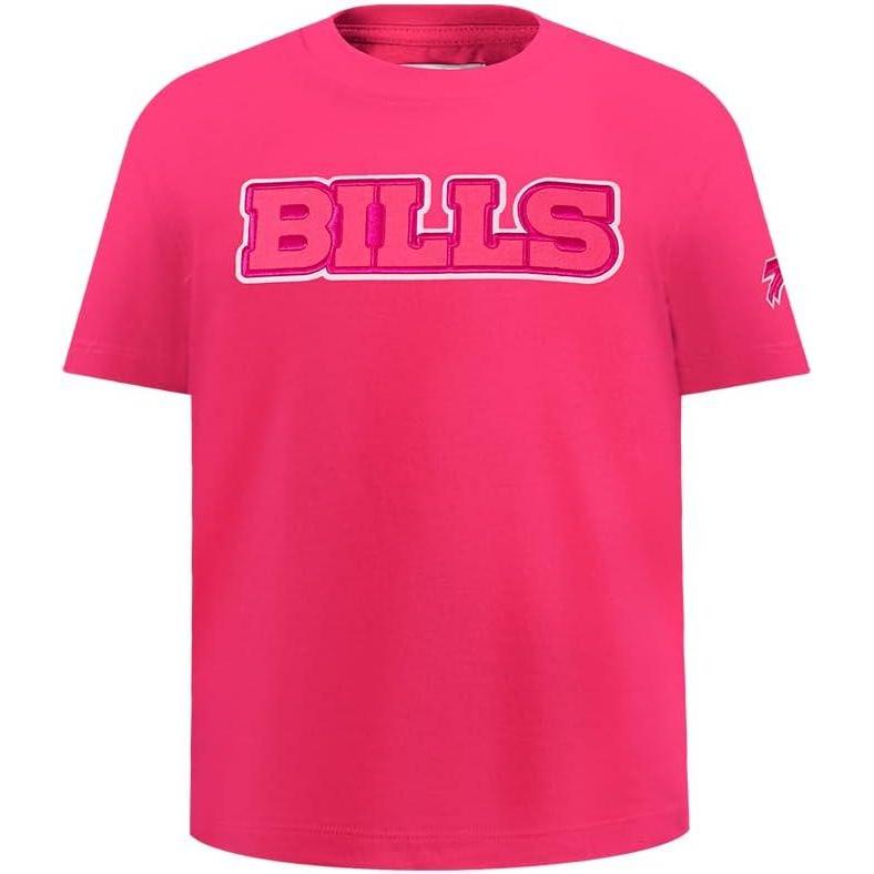 imagePro Standard Big Girls NFL Buffalo Bills Classic Triple Pink Short Sleeve Boxy Tee Beetroot Purple L
