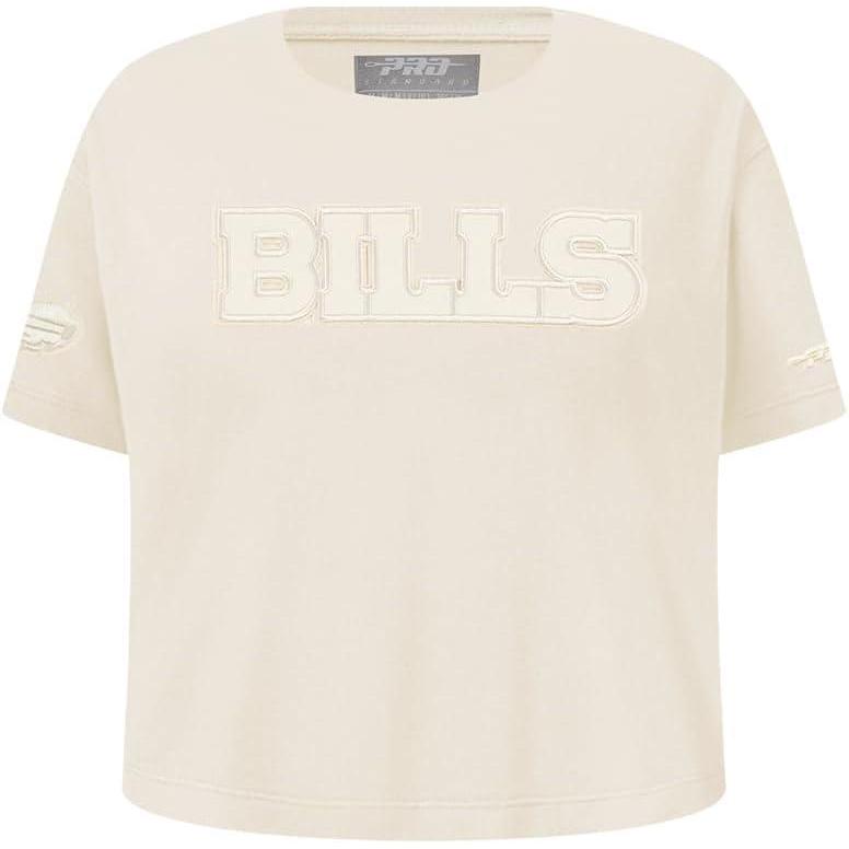 imagePro Standard Big Girls NFL Buffalo Bills Neutral Short Sleeve Boxy Tee Eggshell M