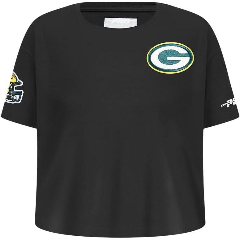imagePro Standard Big Girls NFL Green Bay Packers Classic Essentials Short Sleeve Boxy Tee Black XL