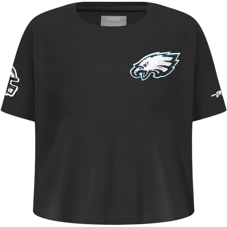 imagePro Standard Big Girls NFL Philadelphia Eagles Classic Essentials Short Sleeve Boxy Tee Black S