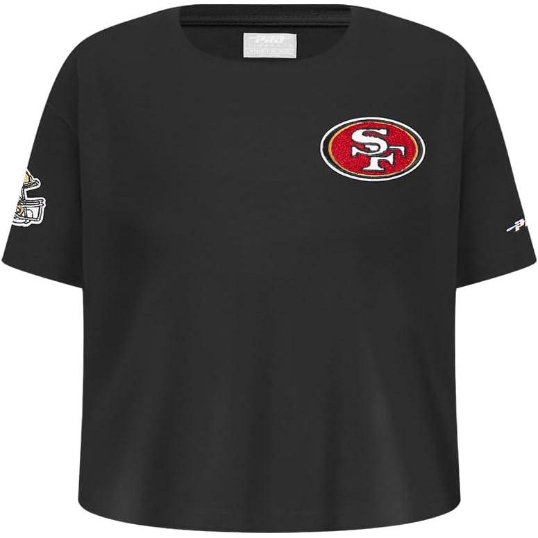 imagePro Standard Big Girls NFL San Francisco 49ers Classic Essentials Short Sleeve Boxy Tee Black M