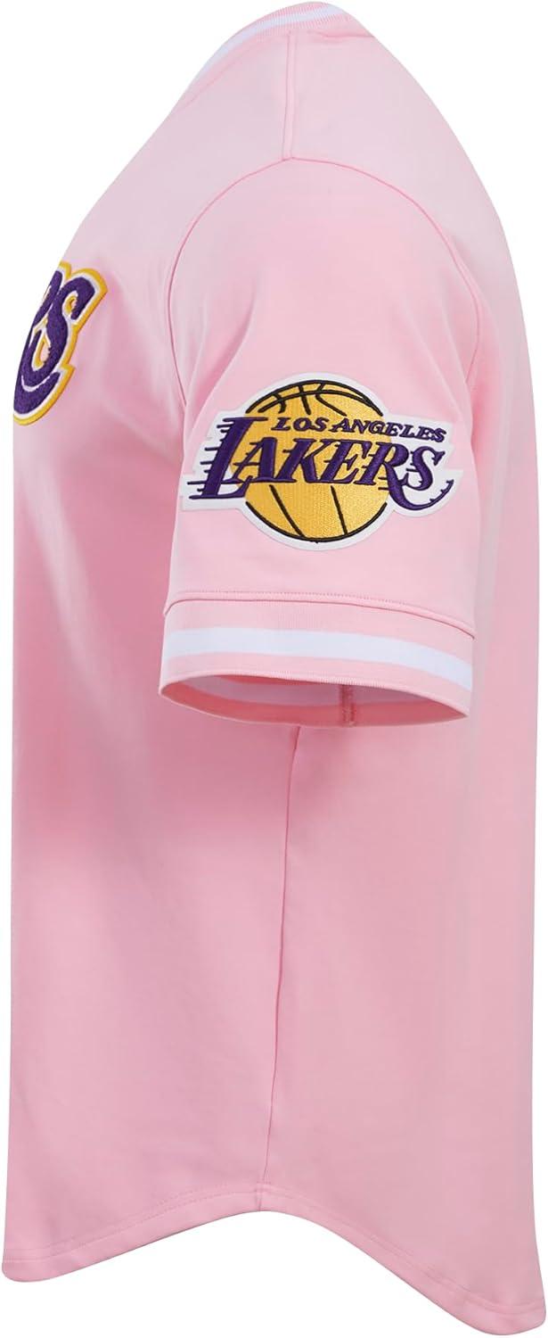 imagePro Standard Mens NBA Los Angeles Lakers Classic Chenille Short Sleeve Tee Pink XL