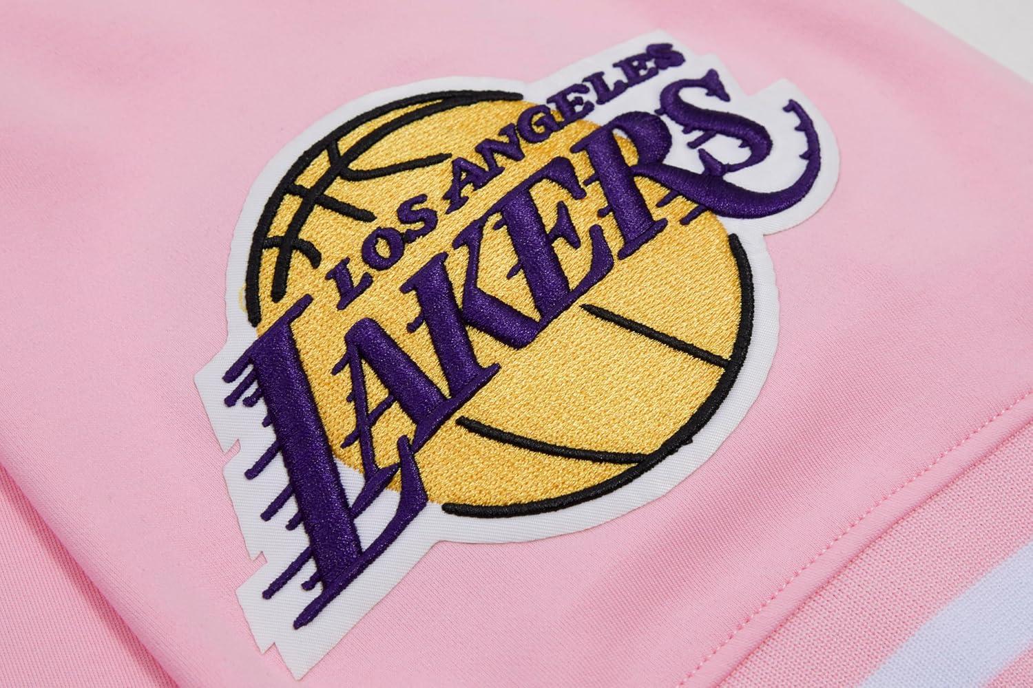 imagePro Standard Mens NBA Los Angeles Lakers Classic Chenille Short Sleeve Tee Pink XL