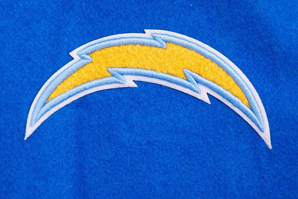 imagePro Standard Womens NFL Los Angeles Chargers Classic Chenille Varsity Jacket Royal BlueWhite L