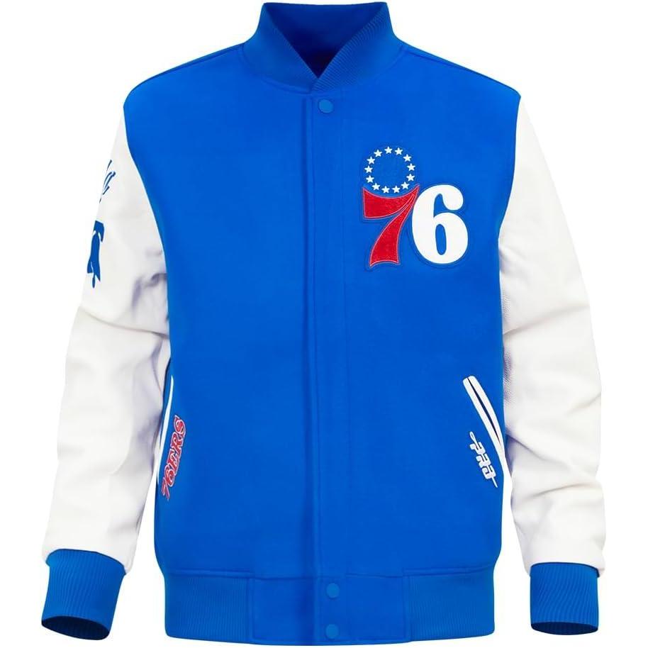 imagePro Standard MENS NBA PHILADELPHIA 76ERS CLASSIC VARSITY VARSITY JACKET ROYAL BLUEWHITE M
