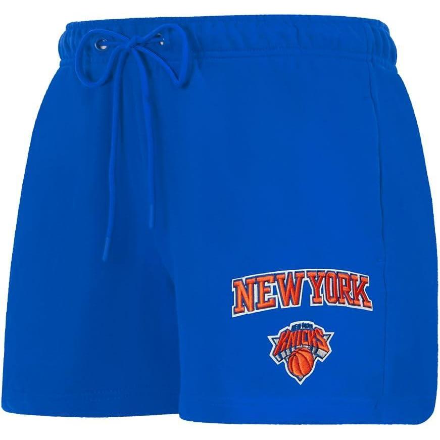 imagePro Standard NBA Womens Womens NBA Classic Chenille Brushed Back French Terry Fleece ShortRoyal Blue