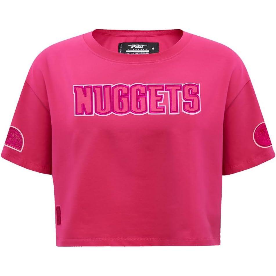 imagePro Standard Womens NBA Denver Nuggets Classic Triple Pink Short Sleeve Boxy Tee Beetroot Purple M