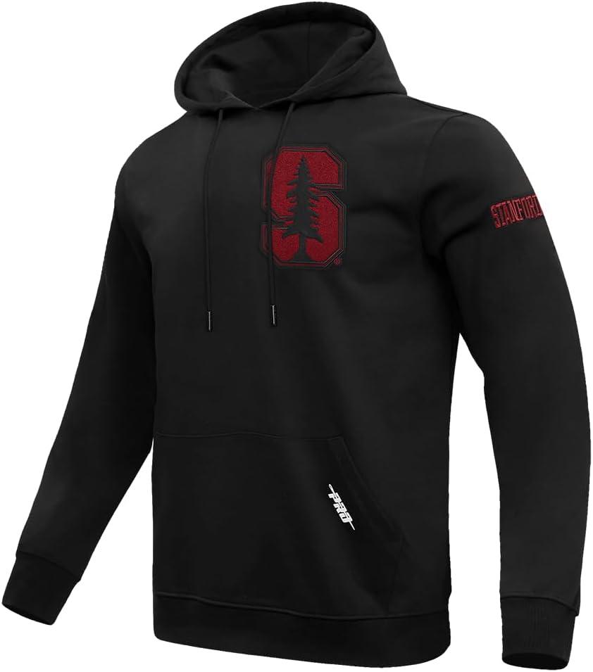 imageMens College Stanford University College Classic Chenille Pull Over Hoodie Black XL