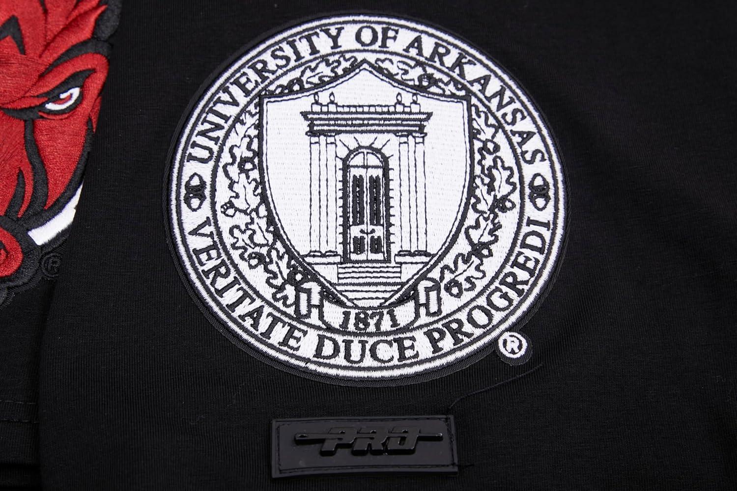 imagePro Standard Mens University of Arkansas Classic Chenille Short Sleeve Tee Black L