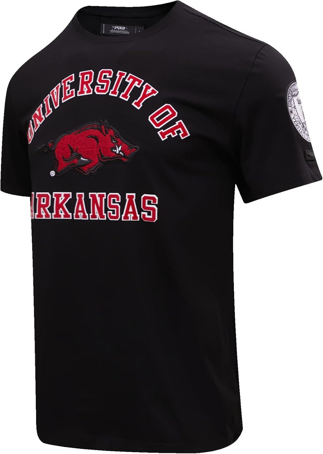 imagePro Standard Mens University of Arkansas Classic Chenille Short Sleeve Tee Black L