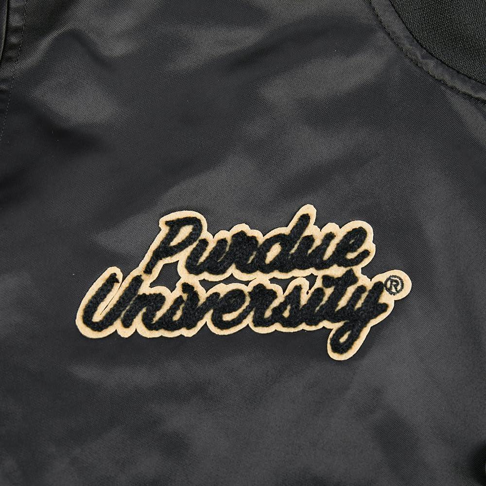 imagePro Standard Womens College Purdue University Classic Essentials Satin Jacket Black Xl
