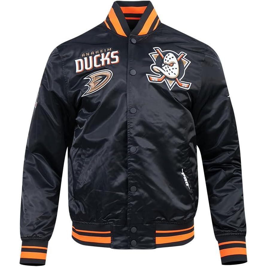 imagePro Standard Mens NHL Retro Classics Satin JacketBlackOrange