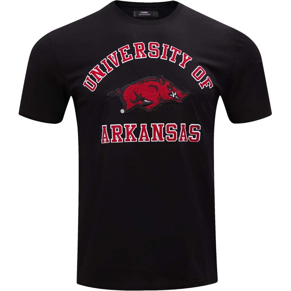 imagePro Standard Mens University of Arkansas Classic Chenille Short Sleeve Tee Black L
